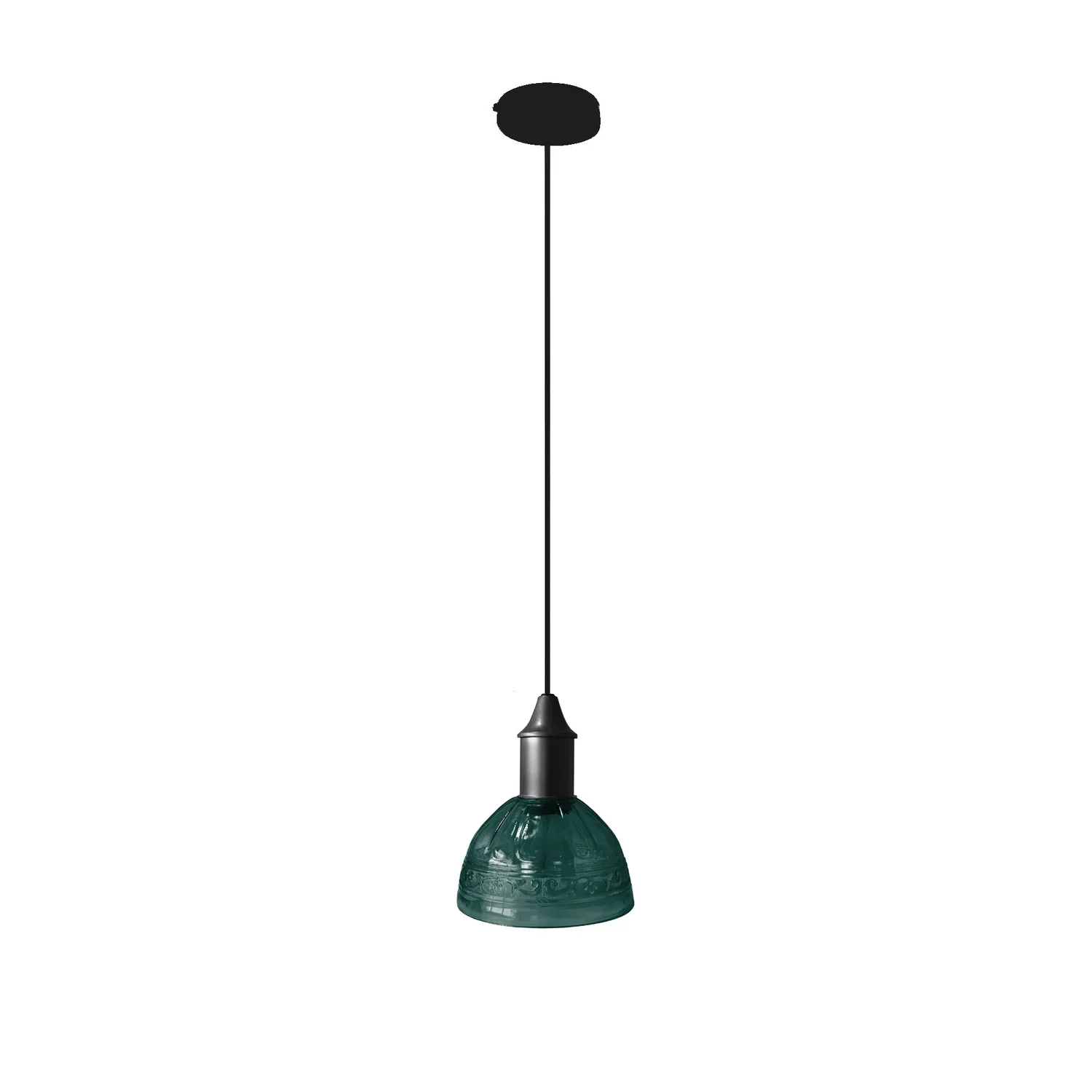 Tosel Umbria sospensione vetro tulipano 16x95cm trasparente