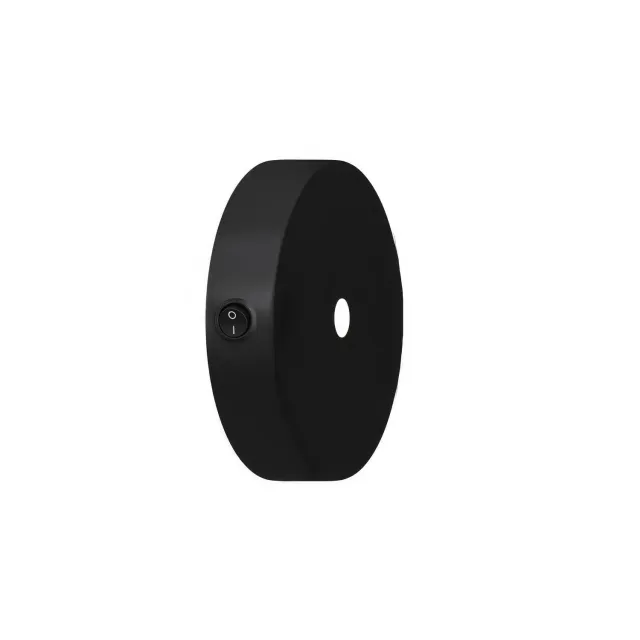 Creative Cables Mini rosone soffitto metallo nero con interruttore