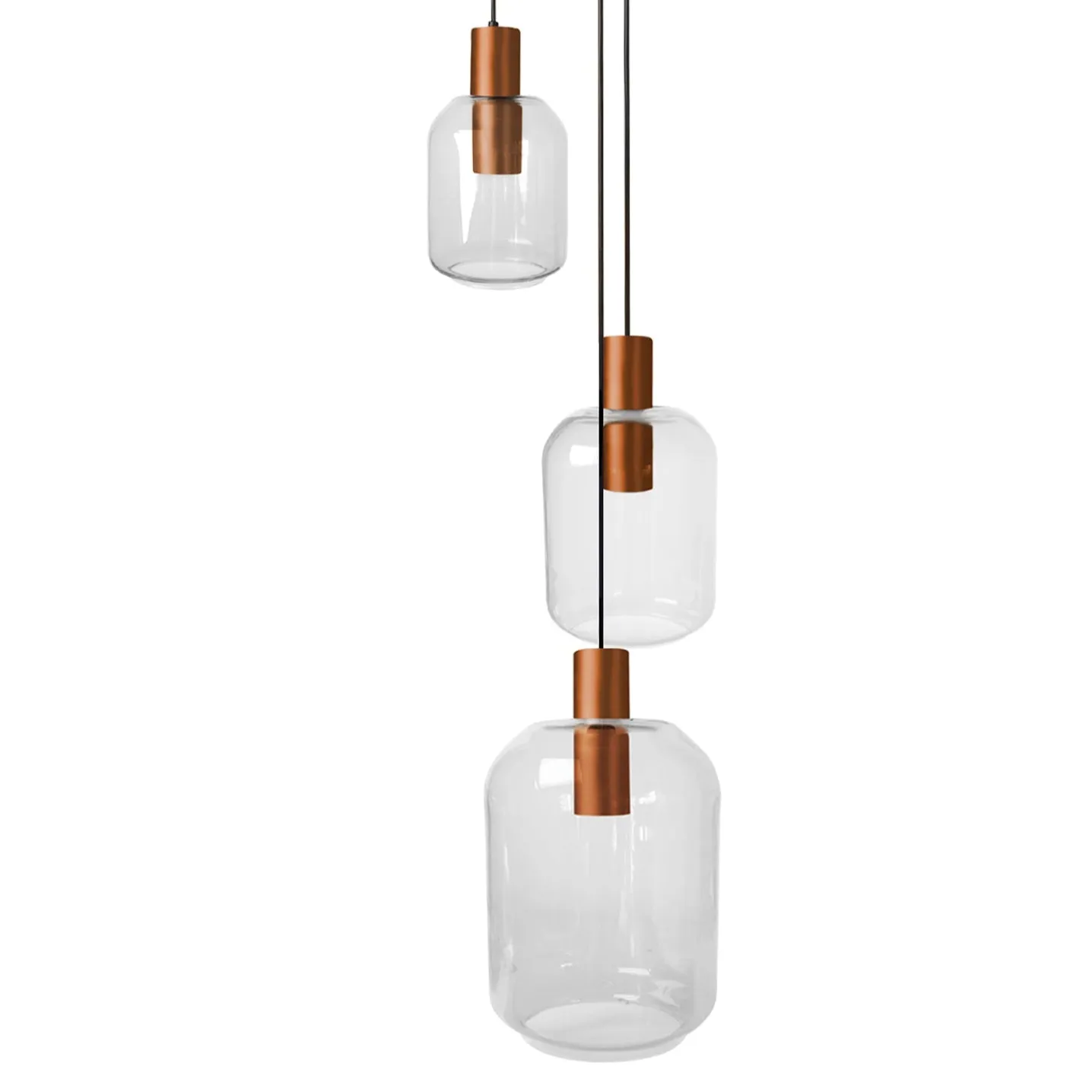Tosel Svalbard Small lampadario rame trasparente vetro