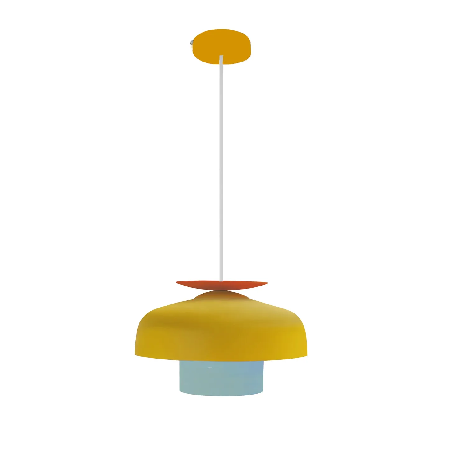 Tosel Cilla sospensione cupola arancione 30x100cm metallo