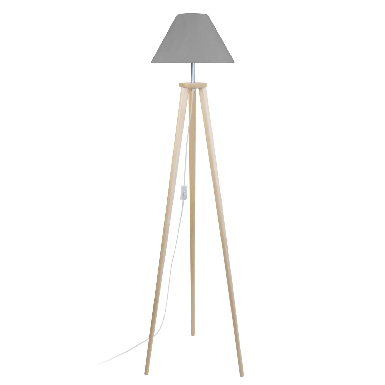 Tosel Utgard Bois piantana treppiede naturale ecrù luce calda