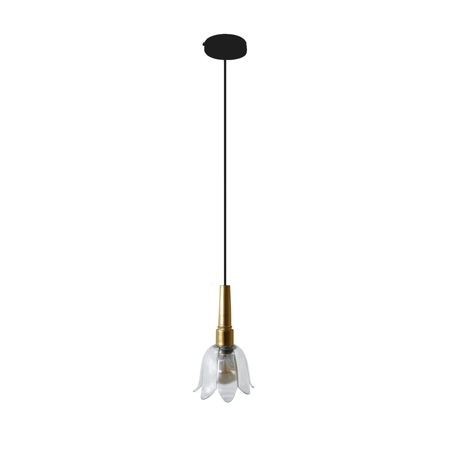 Tosel Cardito sospensione vetro 16x85cm oro