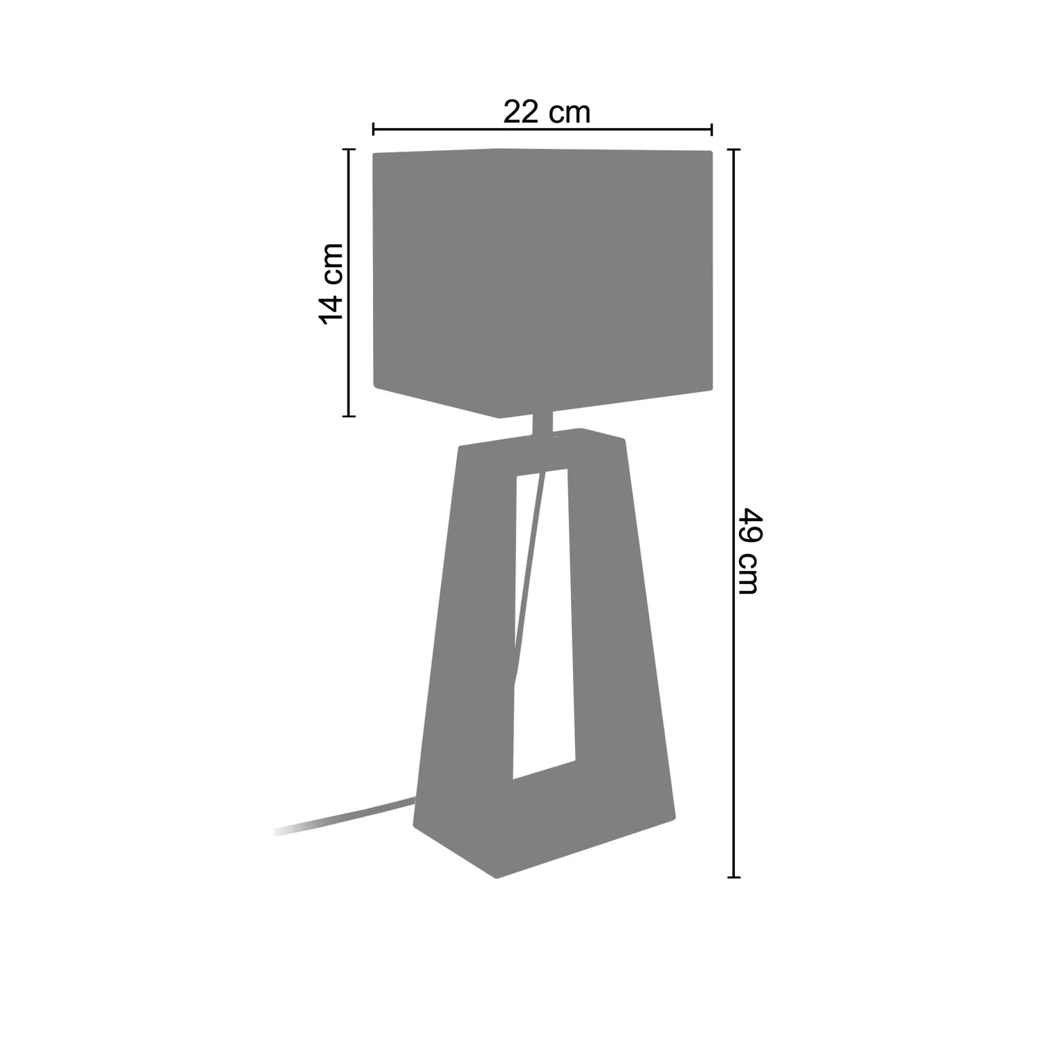 Tosel Mikelli lampada da tavolo triangolare ecru 49 cm legno
