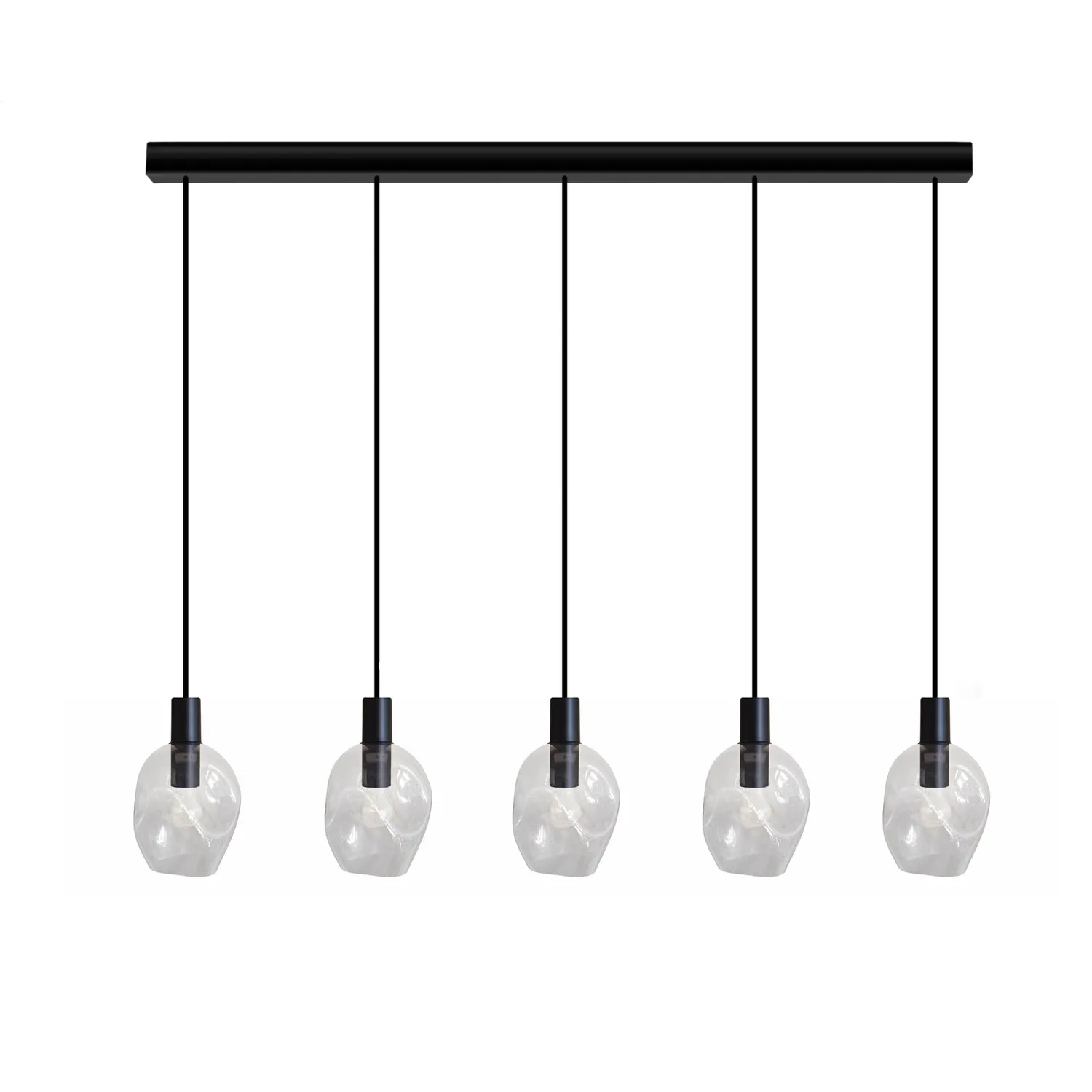 Tosel Vingolf lampadario nero-trasparente 100x100 cm 5 luci