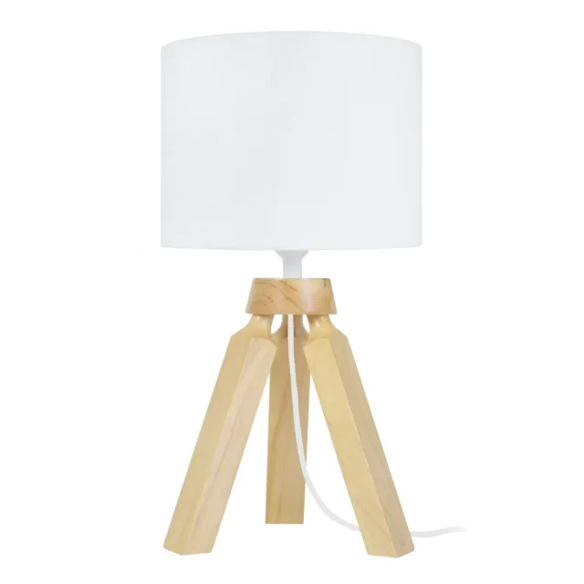 Tosel Gaby lampada da comodino treppiede naturale bianco 16x31cm
