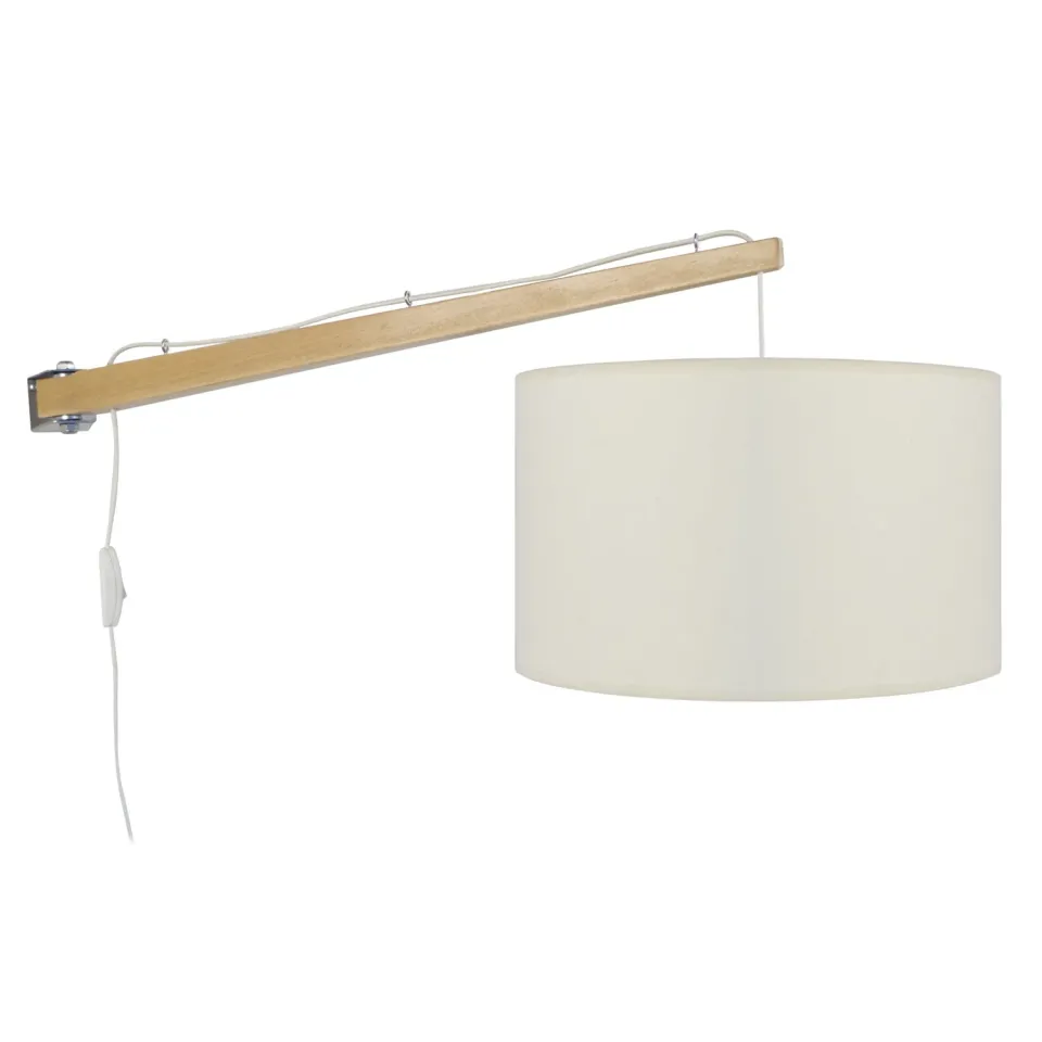 Tosel Newton applique legno naturale ecrù orientabile