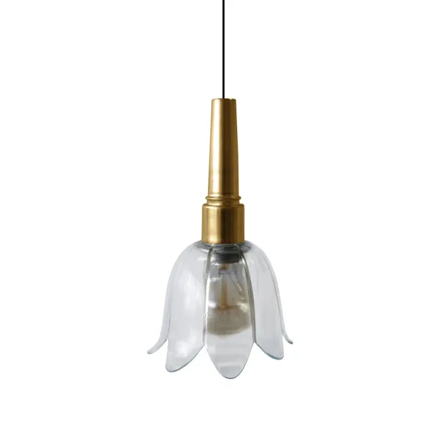 Tosel Cardito sospensione vetro 16x85cm oro