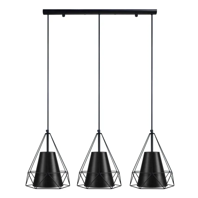 Tosel Gallipoli lampadario barra nero bianco 3 luci E14