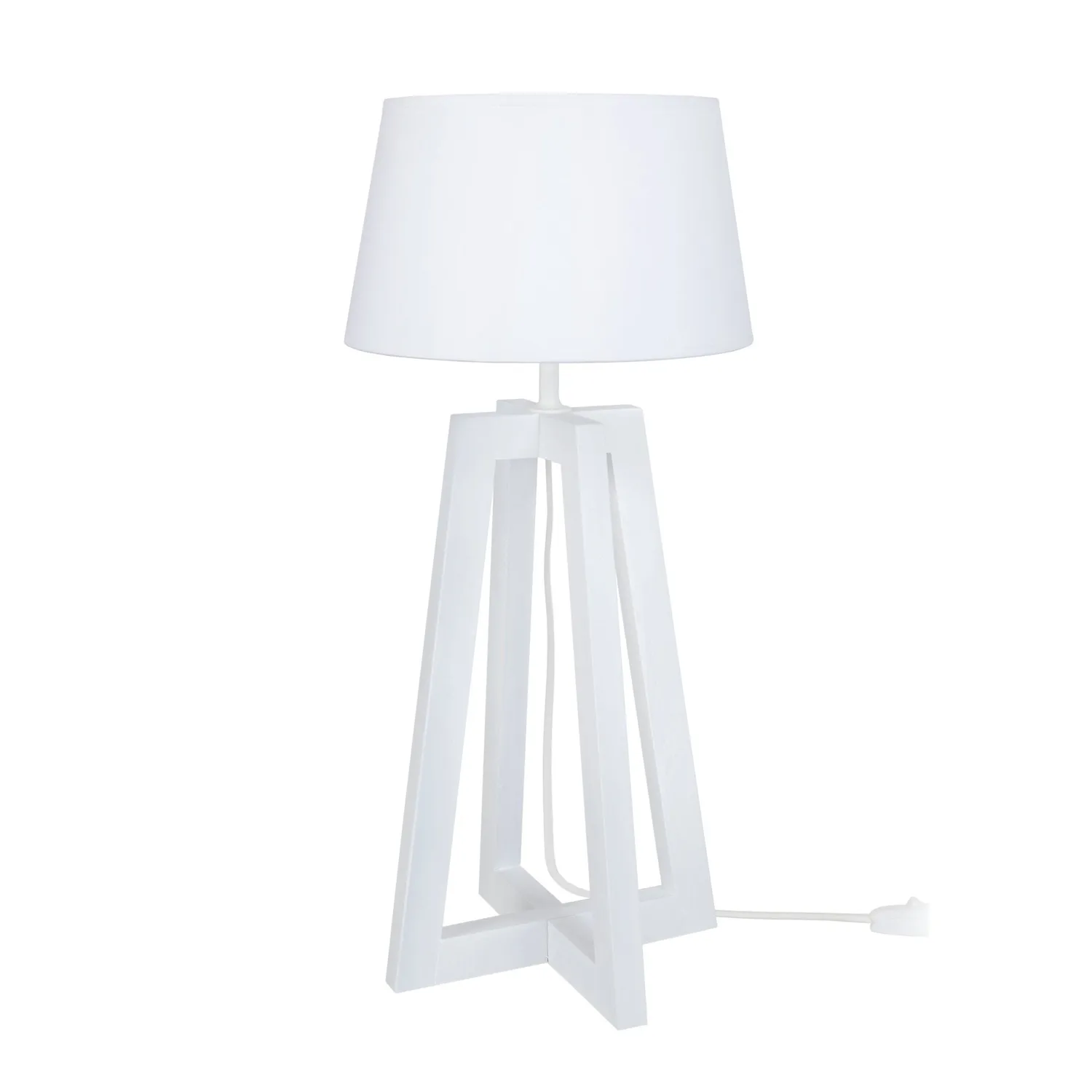 Tosel Lot Quadripode lampada tavolo 25x51cm bianca