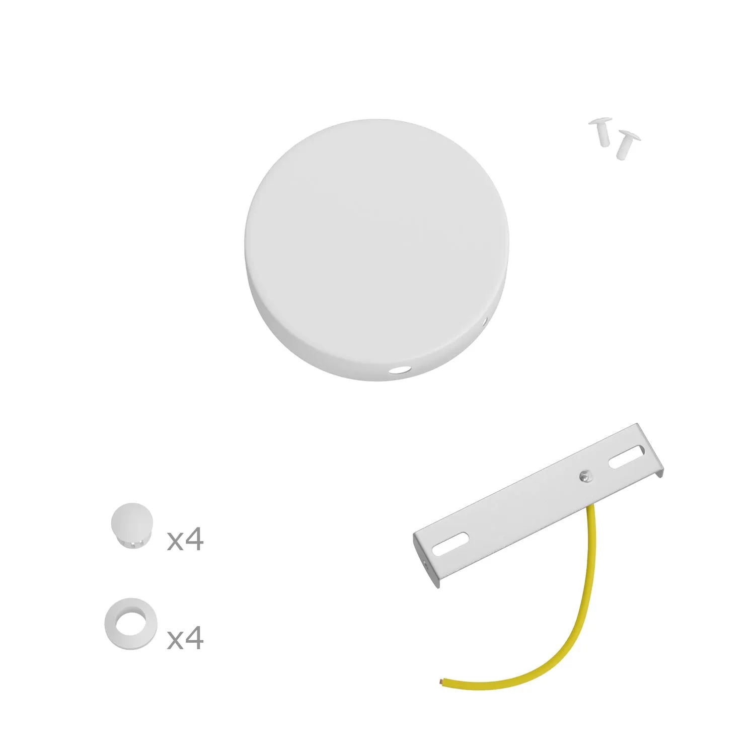 Creative Cables Mini rosone metallo 4 fori bianco opaco