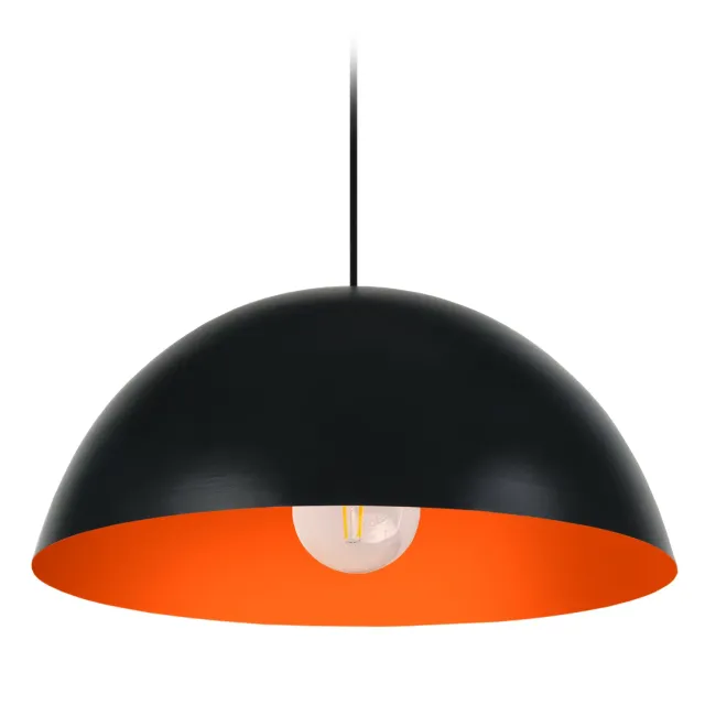 Tosel Demi Boule Sospensione 42x100 cm Nero Arancio