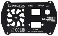 American DJ pannello posteriore Micro Galaxian Three
