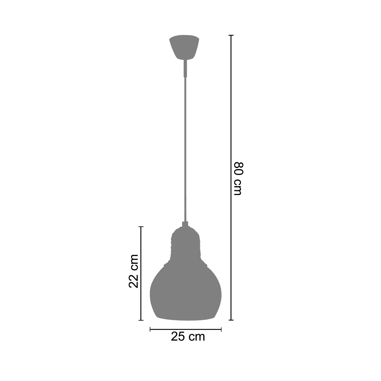 Tosel Cordes sospensione vetro campana trasparente 25x100 cm