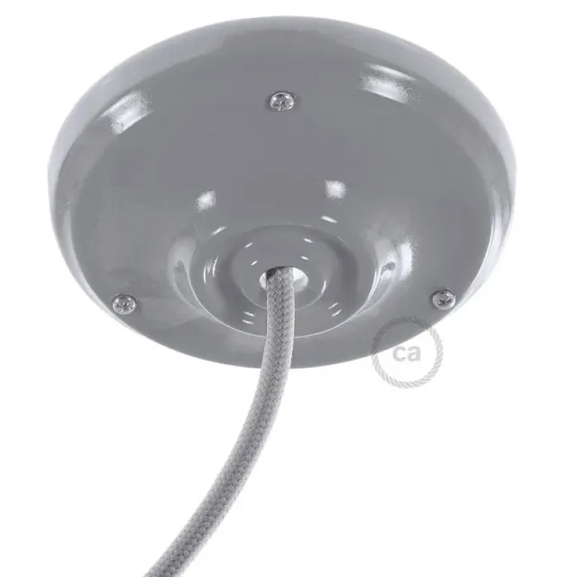 Creative Cables rosone soffitto porcellana grigia 105 mm
