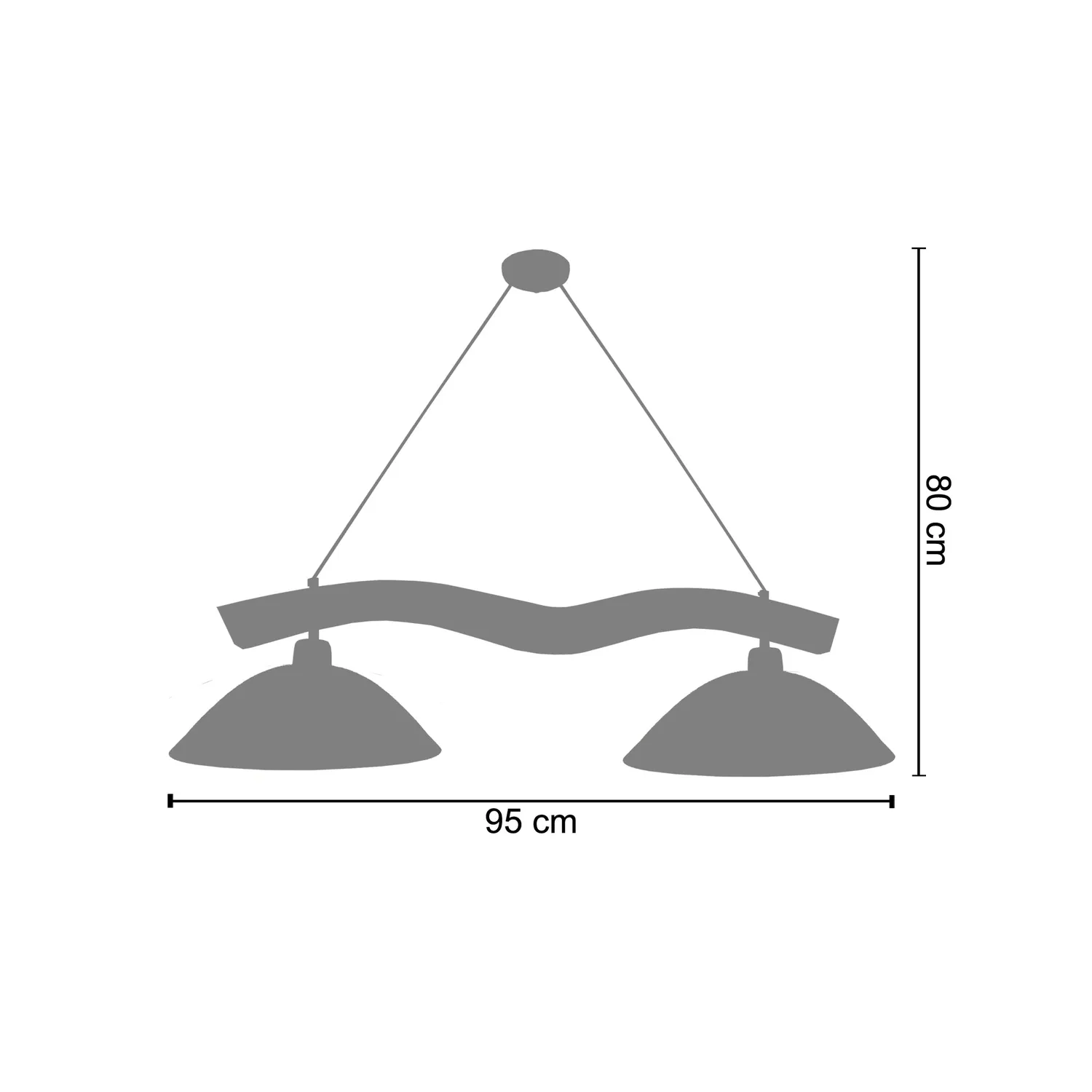 Tosel Poutres lampadario legno crema 95 cm