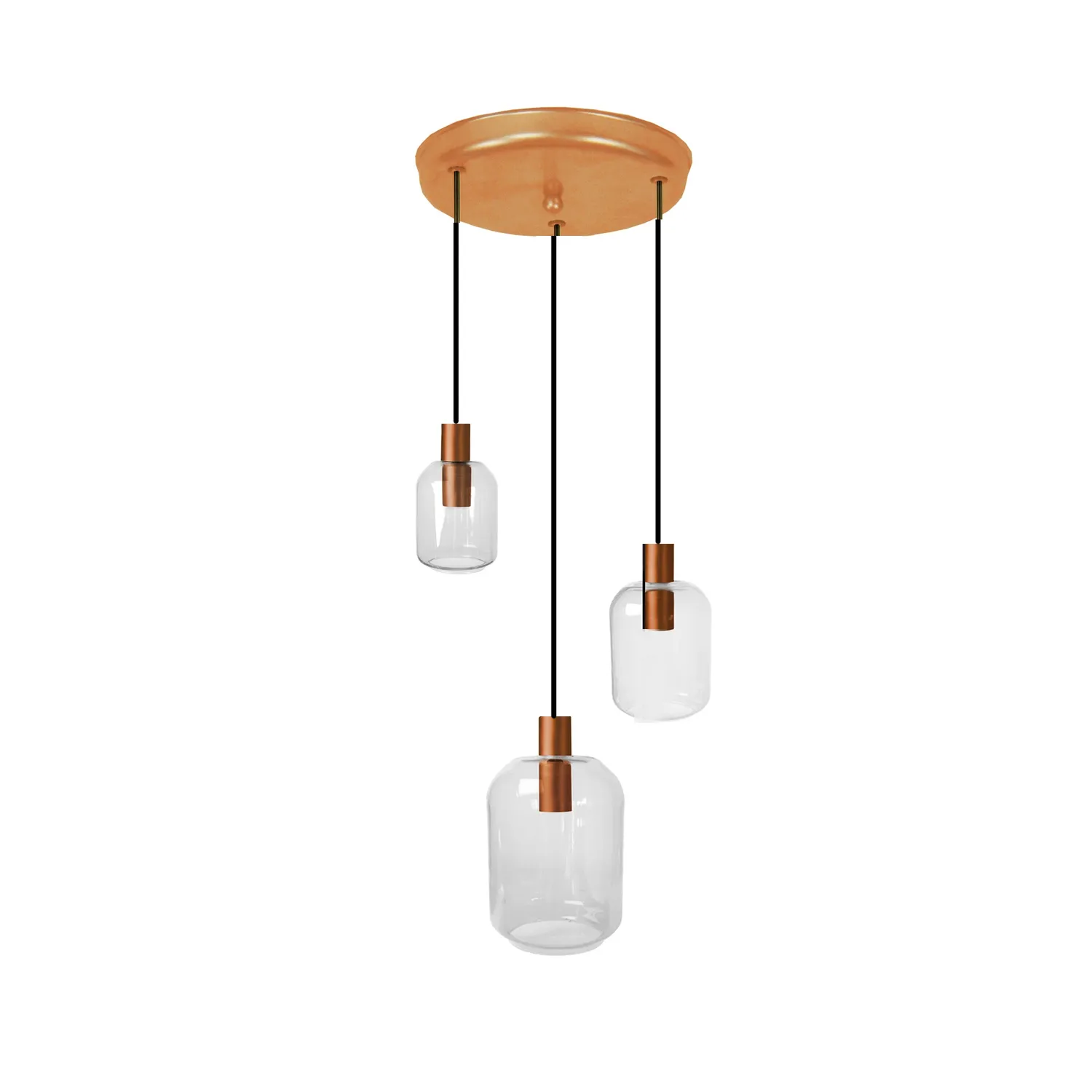 Tosel Svalbard Small lampadario rame trasparente vetro