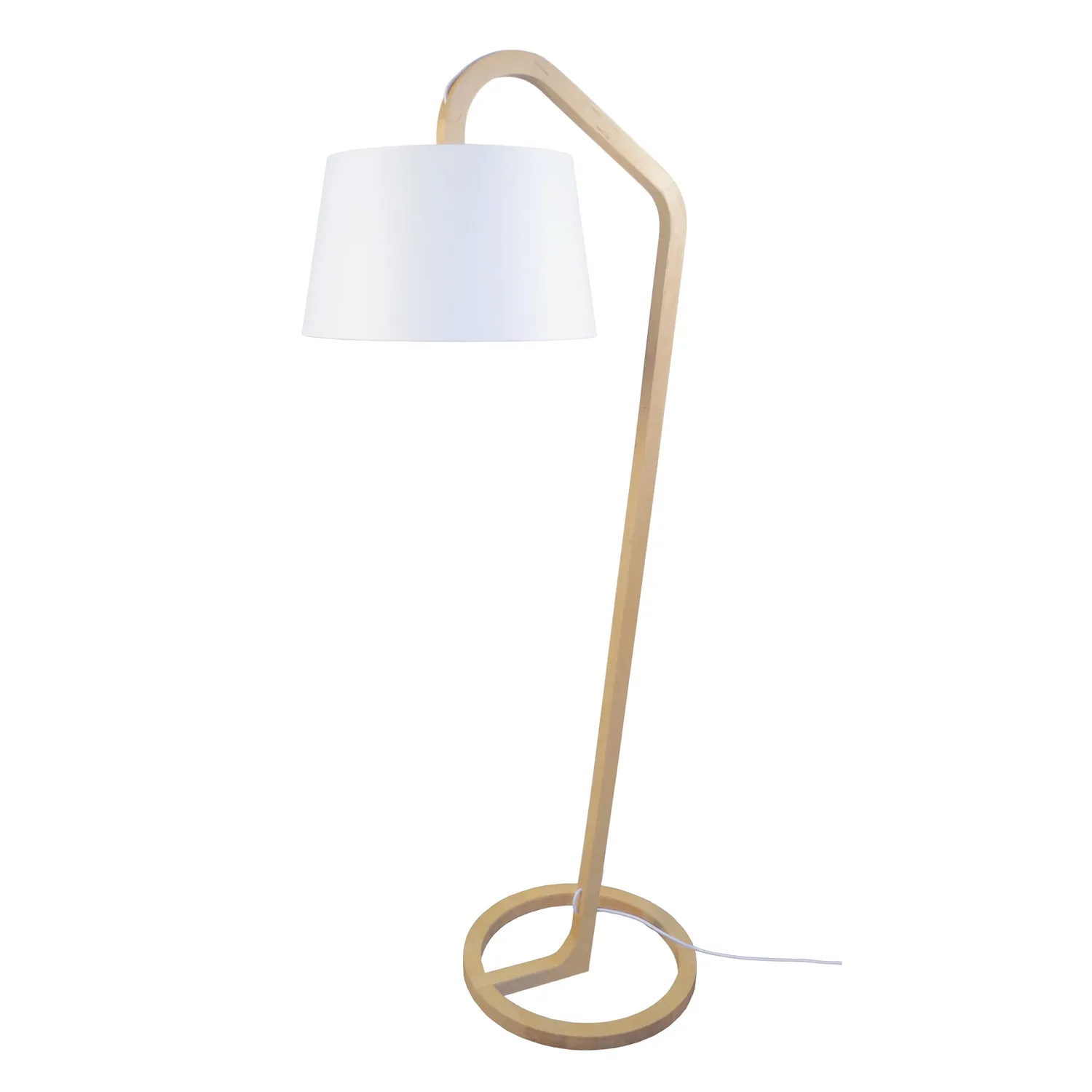 Tosel Mokuzai piantana arco legno naturale bianco E27