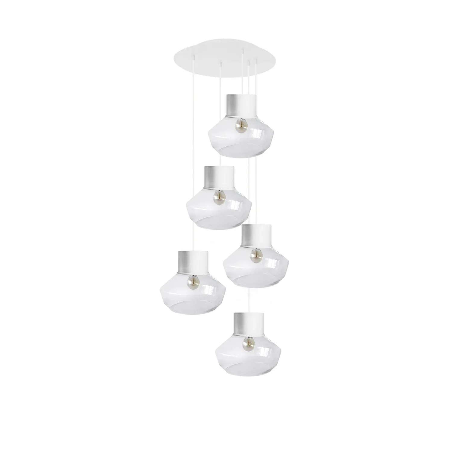 Tosel Odense lampadario 5 luci bianco 100 cm E27